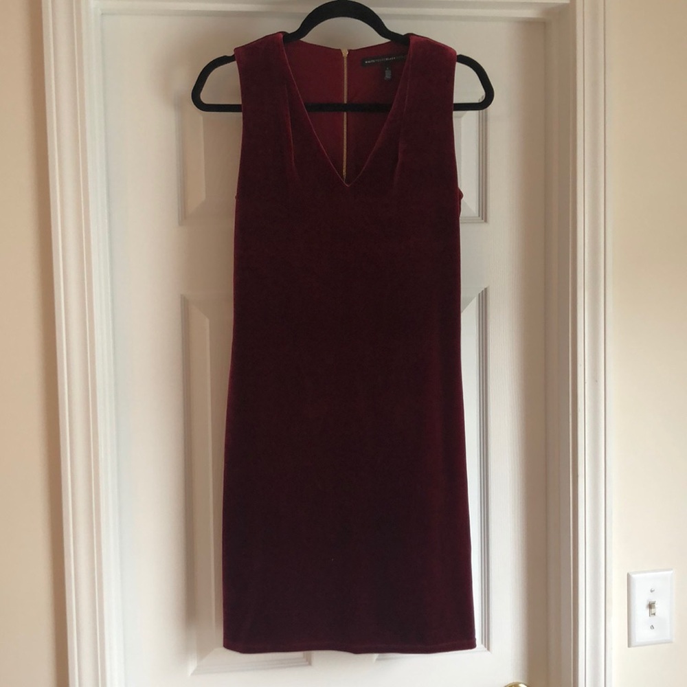 White House Black Market Red Velvet Dress